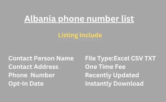 Albania phone number list