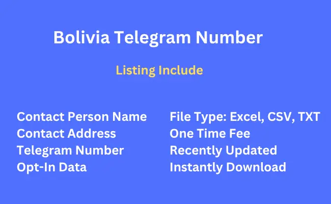 Bolivia telegram number