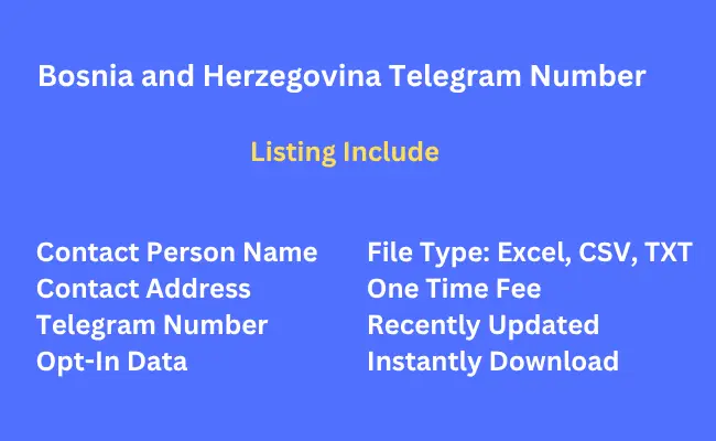 Bosnia and Herzegovina telegram number