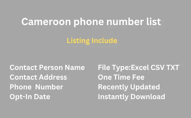 Cameroon phone number list