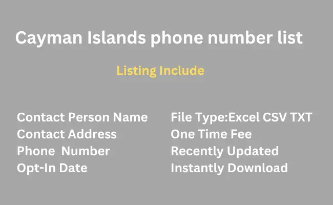 Cayman Islands phone number list