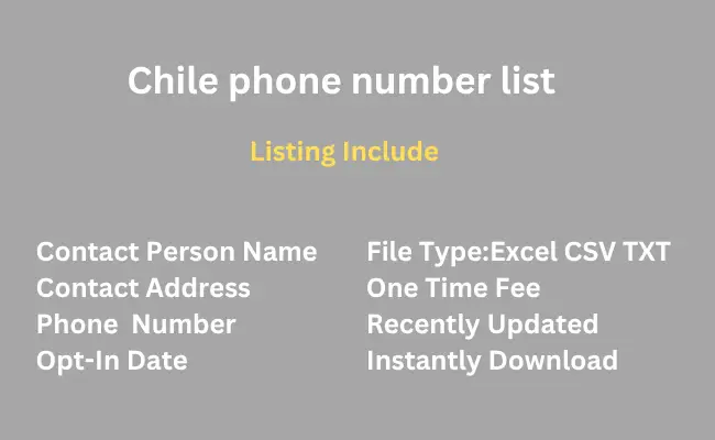 Chile phone number list