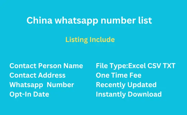 China whatsapp number list
