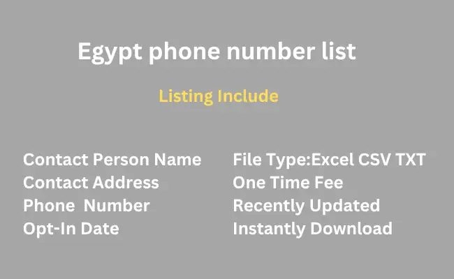 Egypt phone number list