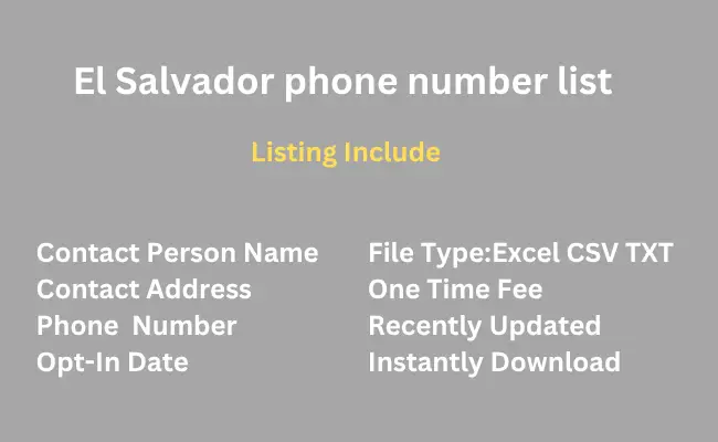 El Salvador phone number list