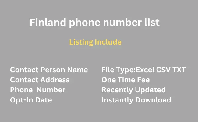 Finland phone number list