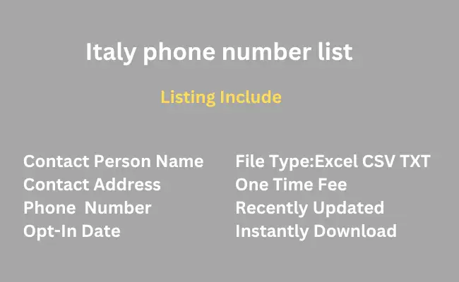 Italy phone number list