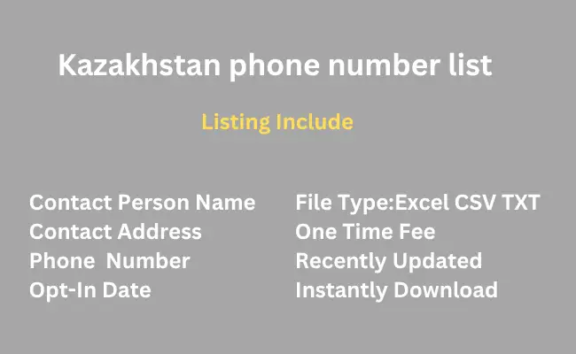 Kazakhstan phone number list