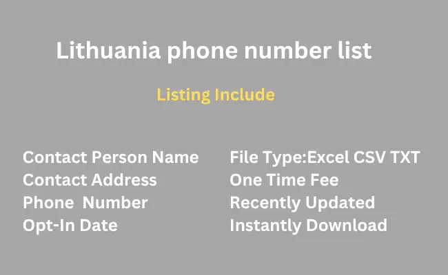 Lithuania phone number list