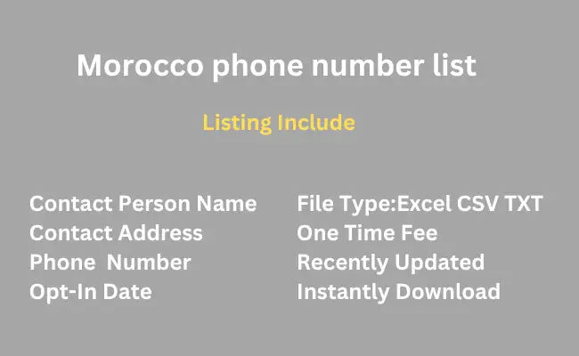 Morocco phone number list