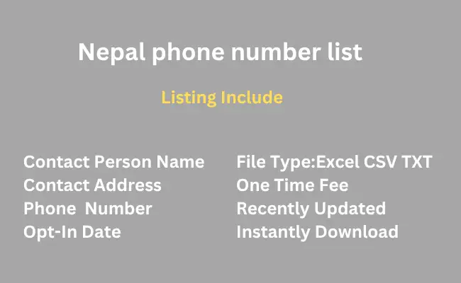 Nepal phone number list