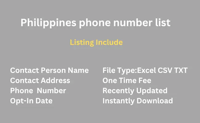 Philippines phone number list