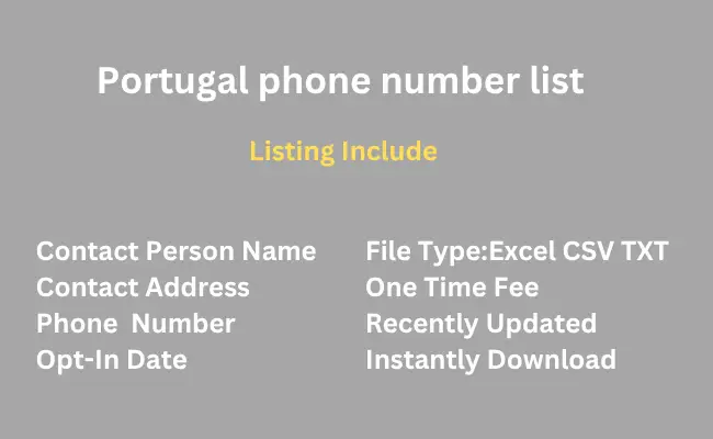 Portugal phone number list