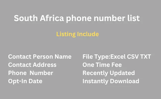 South Africa phone number list