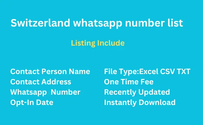Switzerland whatsapp number list