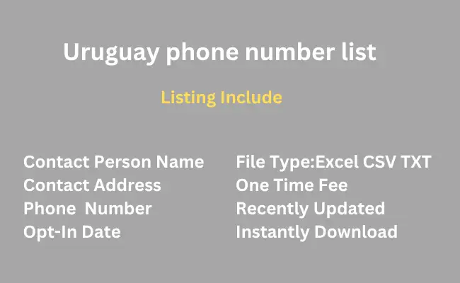 Uruguay phone number list